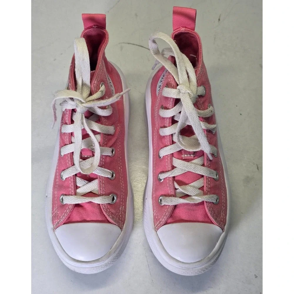 Converse Chuck Taylor Youth Sneakers Size 1 Pink‎ Pop Platform High Top Shoes